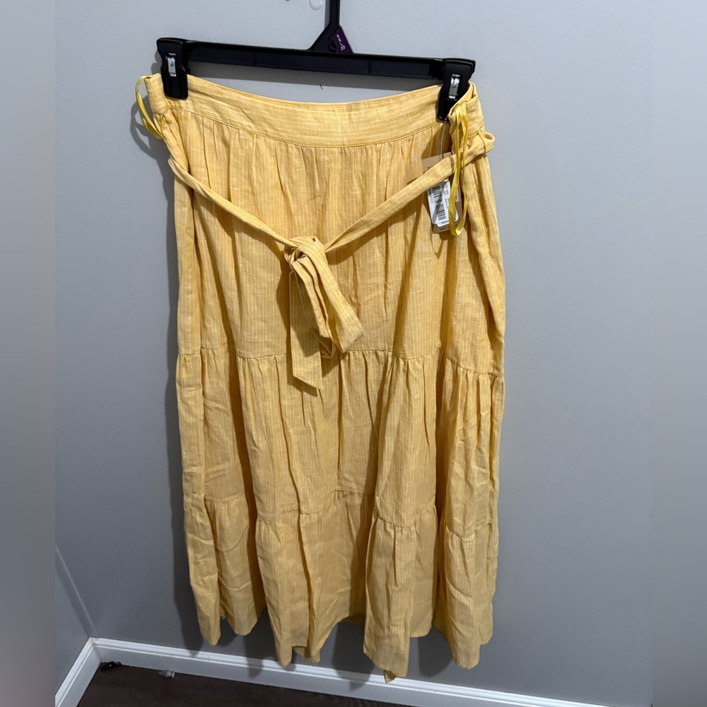 Cremieux Martina Tiered maxi skirt golden/ivory size 14 MSRP‎ $119 women’s